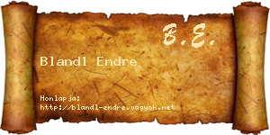 Blandl Endre névjegykártya